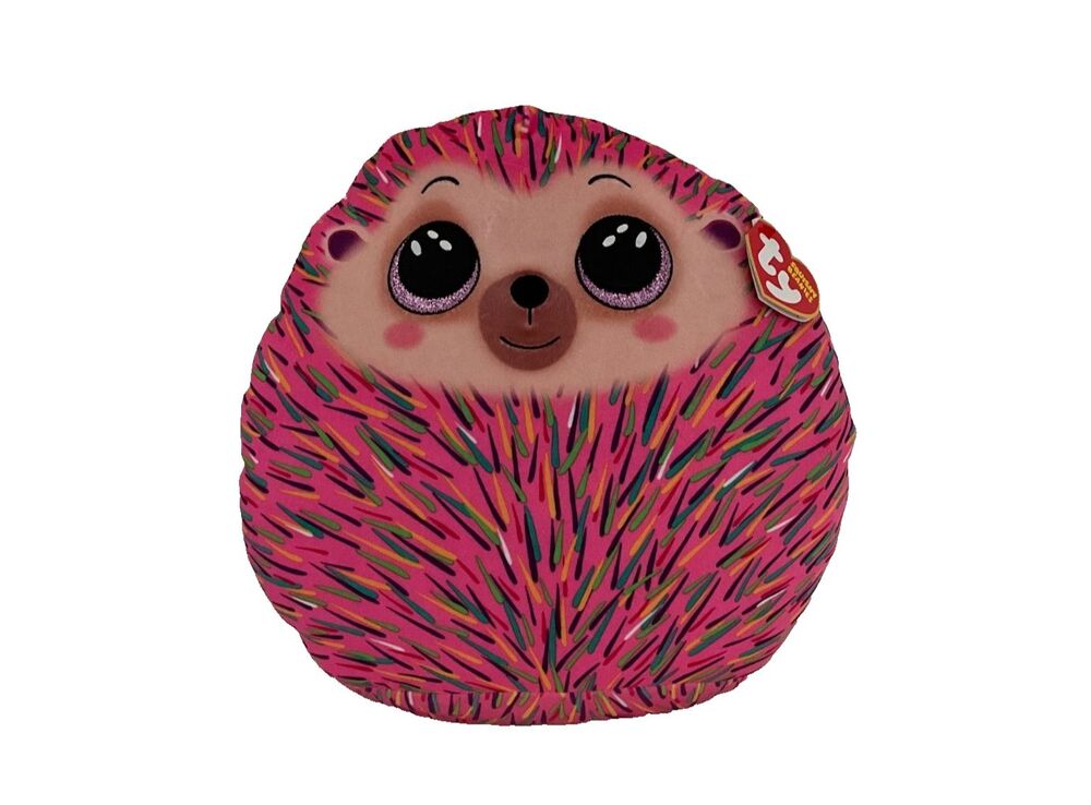 TY Squishy Pink Hedgehog Hildee Pillow Beanies 14 inch NWT DOB 3/29